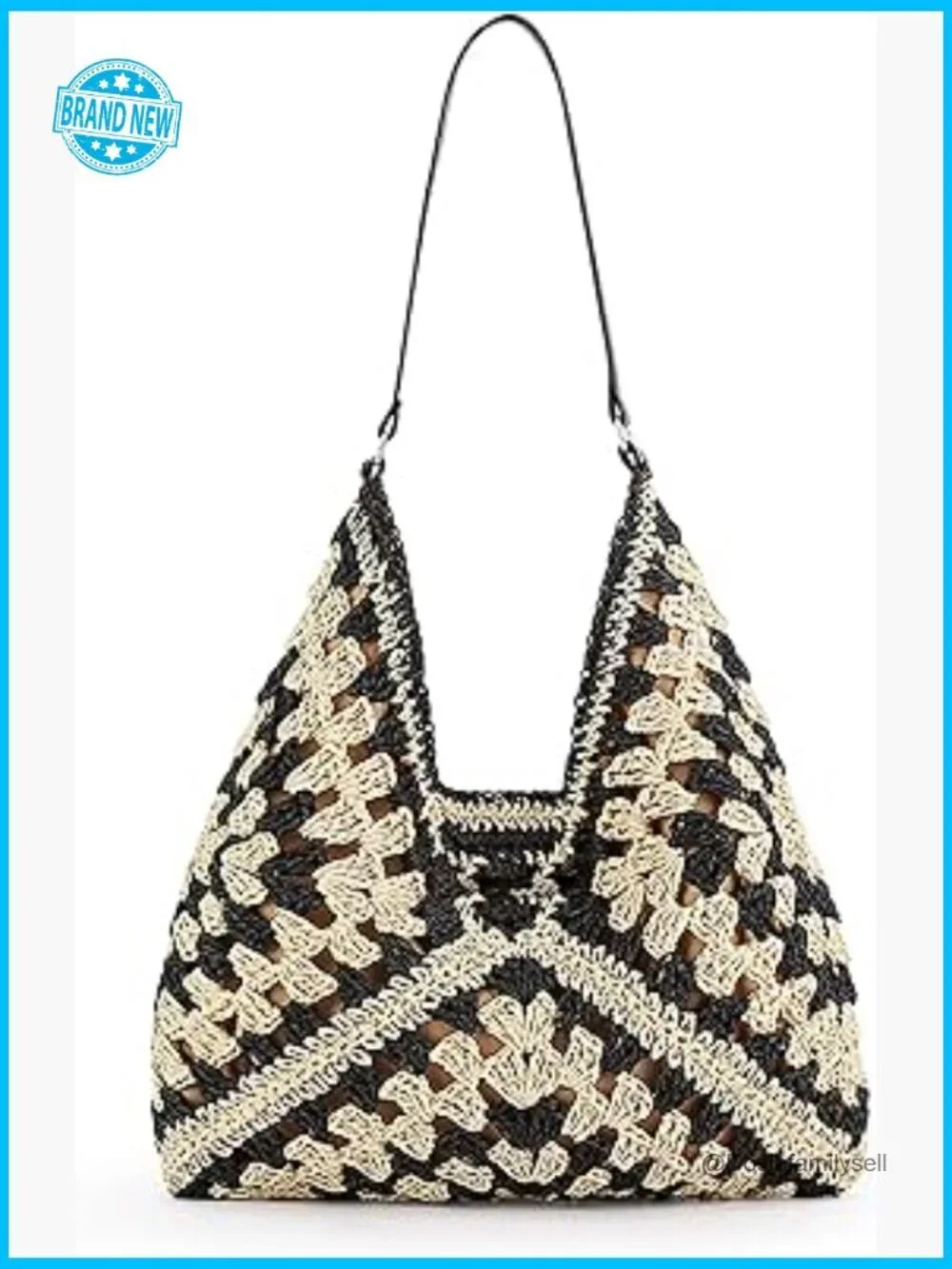 Straw Hobo Bag Large Capacity Woven Beach Tote Summer Vintage Crochet Shoulder